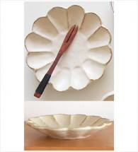 아이보리 링카 원형접시-소(린카 고급도자기 아이보리 원형 접시)14cm 1P,꽃잎파스타접시(원형플레이트) 21.5cm 1P