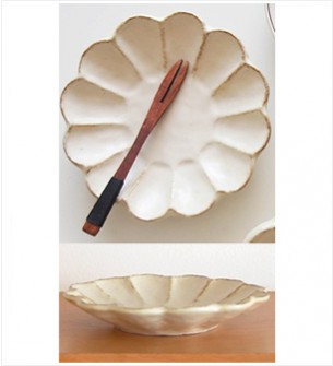 아이보리 링카 원형접시-소(린카 고급도자기 아이보리 원형 접시)14cm 1P,꽃잎파스타접시(원형플레이트) 21.5cm 1P